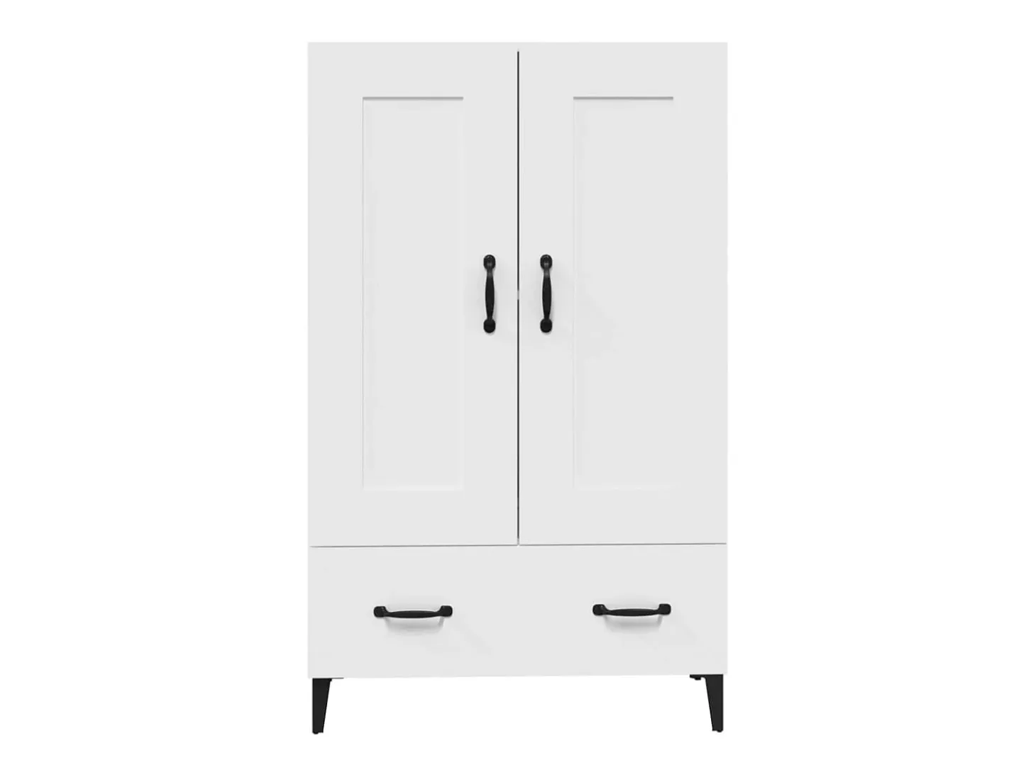 Aparador de madera contrachapada blanco 70x31x115 cm