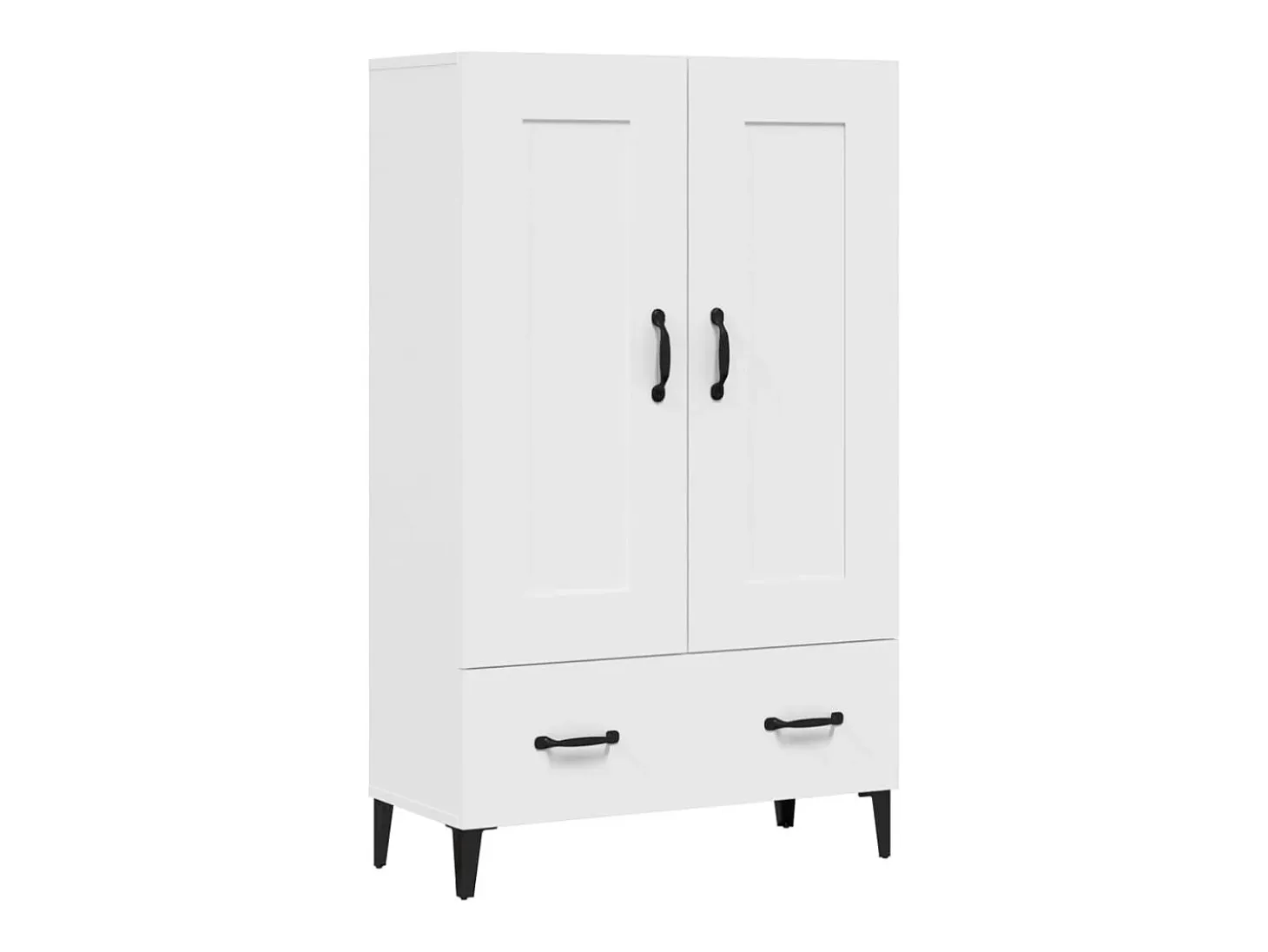 Aparador de madera contrachapada blanco 70x31x115 cm