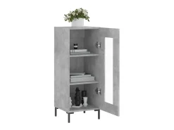 Aparador de madera contrachapada gris hormigón 34,5x34x90 cm ES79692