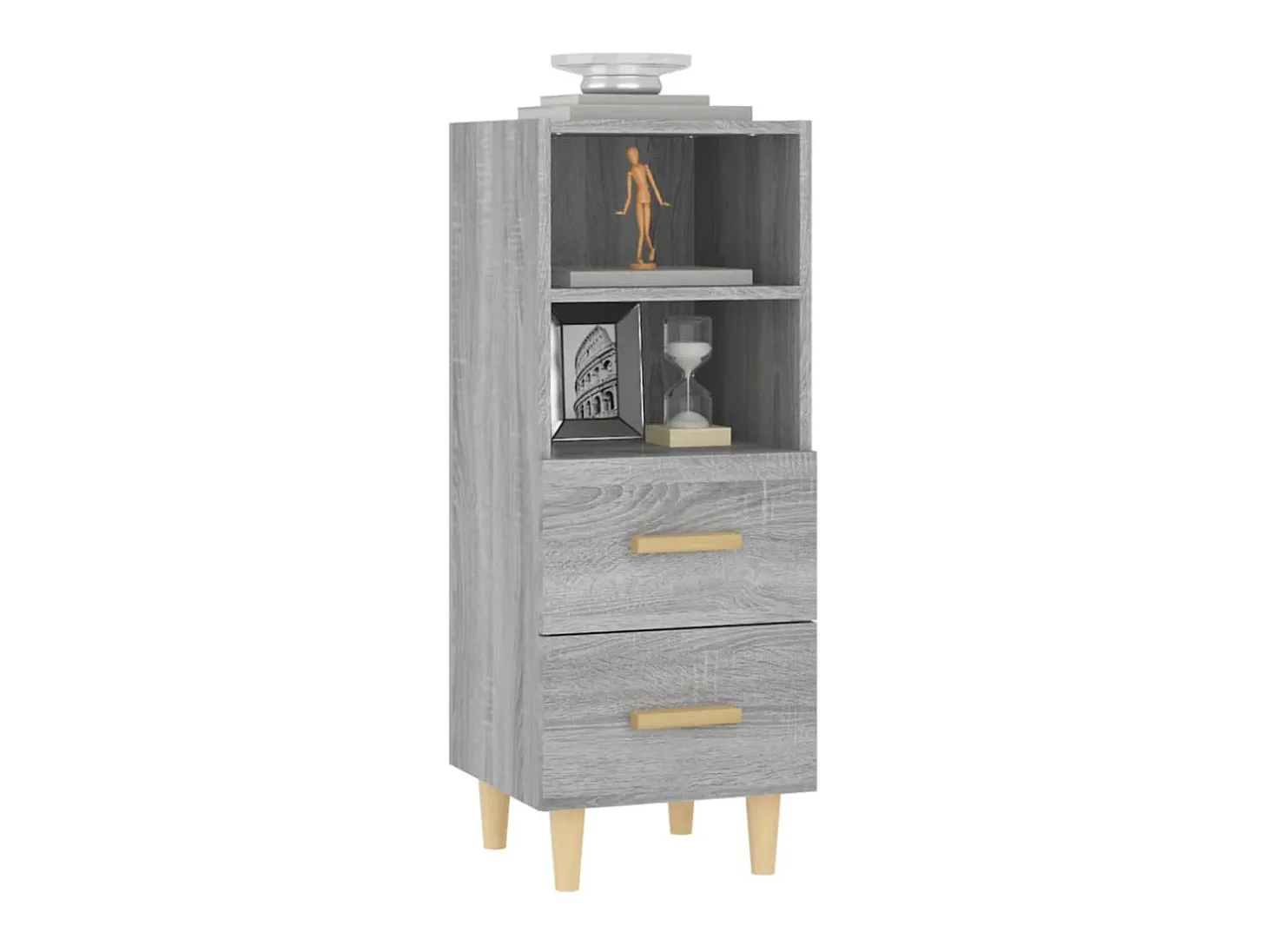 Aparador de madera contrachapada gris Sonoma 34,5x34x90 cm ES83092
