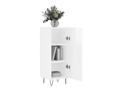 Aparador de madera contrachapada blanco brillante 34,5x34x90 cm ES68995