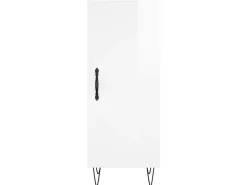 Aparador de madera contrachapada blanco brillante 34,5x34x90 cm ES68995