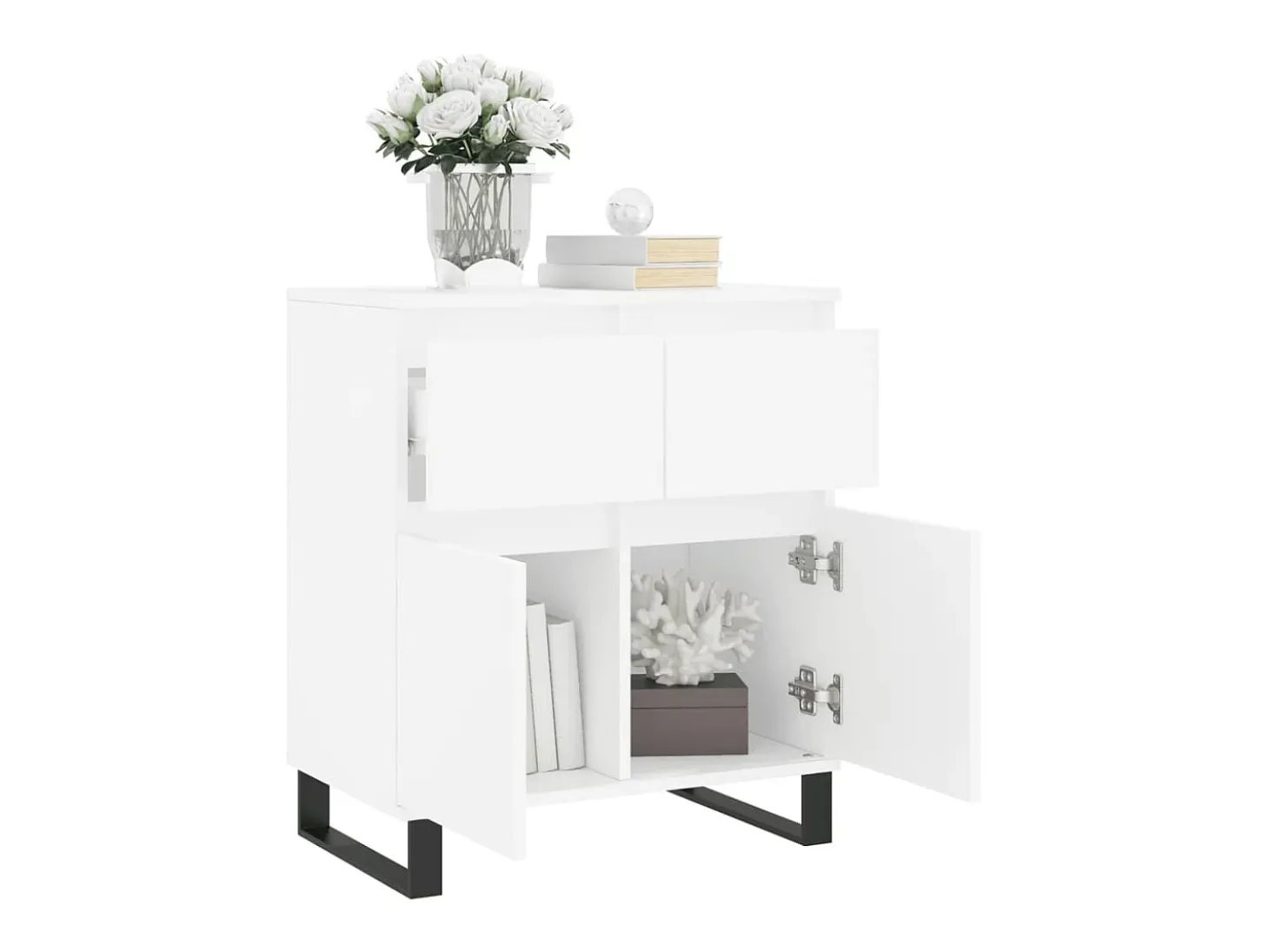 Aparador de madera contrachapada blanco 60x35x70 cm ES45325