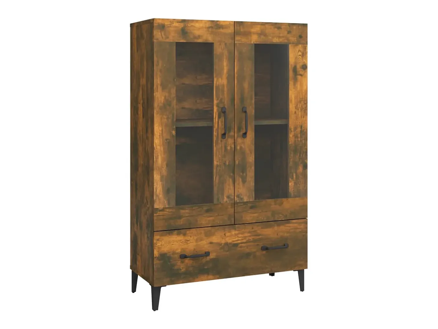 Aparador de madera contrachapada roble ahumado 70x31x115 cm ES61402