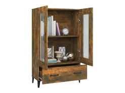 Aparador de madera contrachapada roble ahumado 70x31x115 cm ES61402