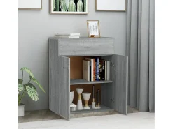 Aparador de madera contrachapada gris Sonoma 60x30x75 cm ES32066