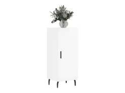 Aparador de madera contrachapada blanco brillante 34,5x34x90 cm ES37388