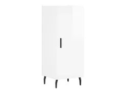 Aparador de madera contrachapada blanco brillante 34,5x34x90 cm ES37388