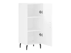Aparador de madera contrachapada blanco brillante 34,5x34x90 cm ES37388