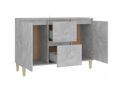 Aparador de madera contrachapada gris hormigón 103,5x35x70 cm ES40729