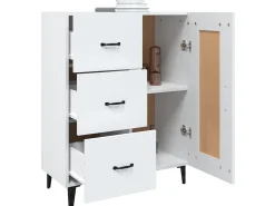 Aparador de madera contrachapada blanco 69,5x34x90 cm ES43733