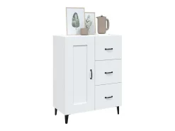 Aparador de madera contrachapada blanco 69,5x34x90 cm ES43733
