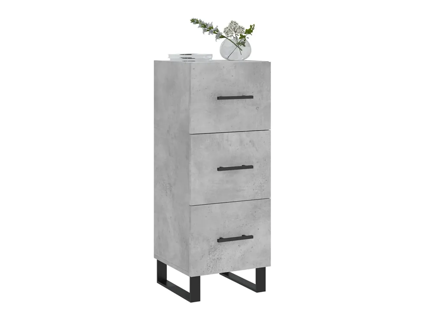Aparador de madera contrachapada gris hormigón 34,5x34x90 cm ES37353