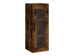 Aparador de madera contrachapada roble ahumado 34,5x34x180 cm