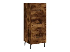 Aparador de madera contrachapada roble ahumado 34,5x34x180 cm