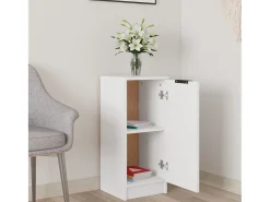 Aparador de madera contrachapada blanco 30x30x70 cm ES71473