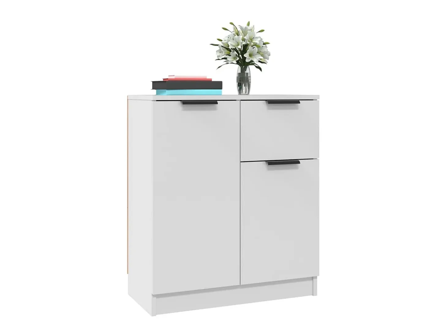Aparador de madera contrachapada blanco 60x30x70 cm ES14558
