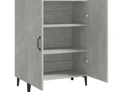 Aparador de madera contrachapada gris hormigón 70x34x90 cm ES43917