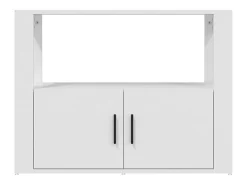 Aparador de madera contrachapada blanco 80x30x60 cm