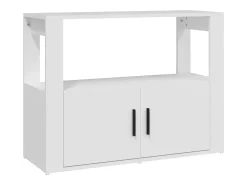 Aparador de madera contrachapada blanco 80x30x60 cm