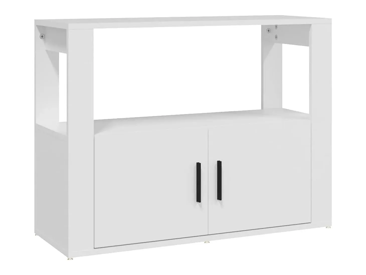 Aparador de madera contrachapada blanco 80x30x60 cm