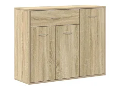 Aparador de madera contrachapada color roble Sonoma 88x30x70 cm