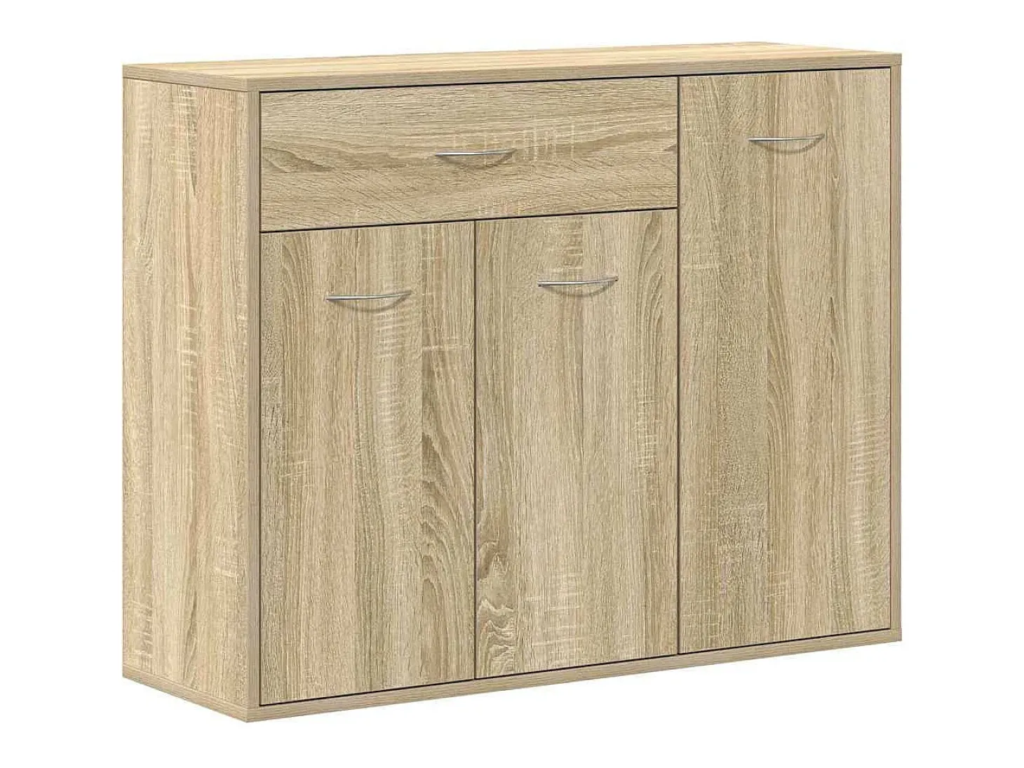 Aparador de madera contrachapada color roble Sonoma 88x30x70 cm