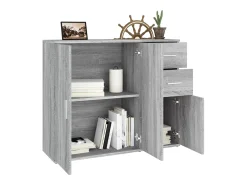 Aparador de madera contrachapada gris Sonoma 91x29,5x75 cm