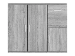 Aparador de madera contrachapada gris Sonoma 91x29,5x75 cm