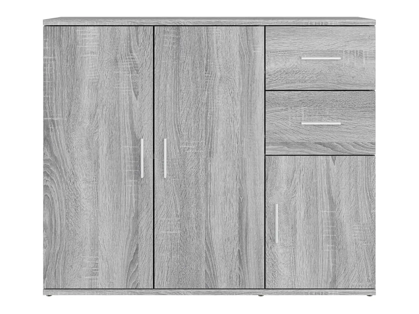 Aparador de madera contrachapada gris Sonoma 91x29,5x75 cm