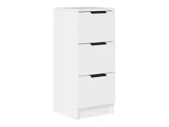 Aparador de madera contrachapada blanco 30x30x70 cm