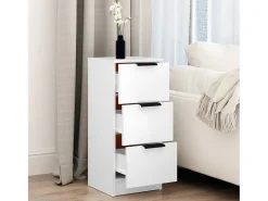 Aparador de madera contrachapada blanco 30x30x70 cm