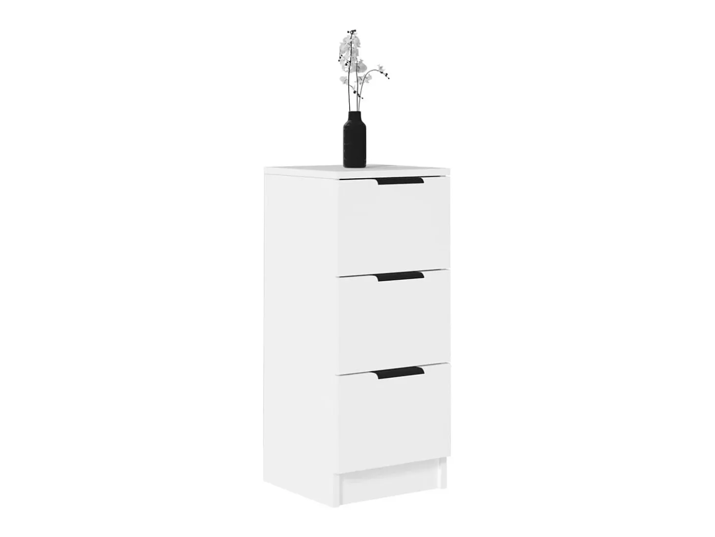 Aparador de madera contrachapada blanco 30x30x70 cm