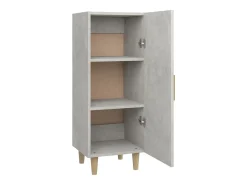 Aparador de madera contrachapada gris hormigón 34,5x34x90 cm