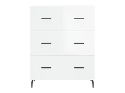 Aparador de madera contrachapada blanco brillante 69,5x34x90 cm ES23616