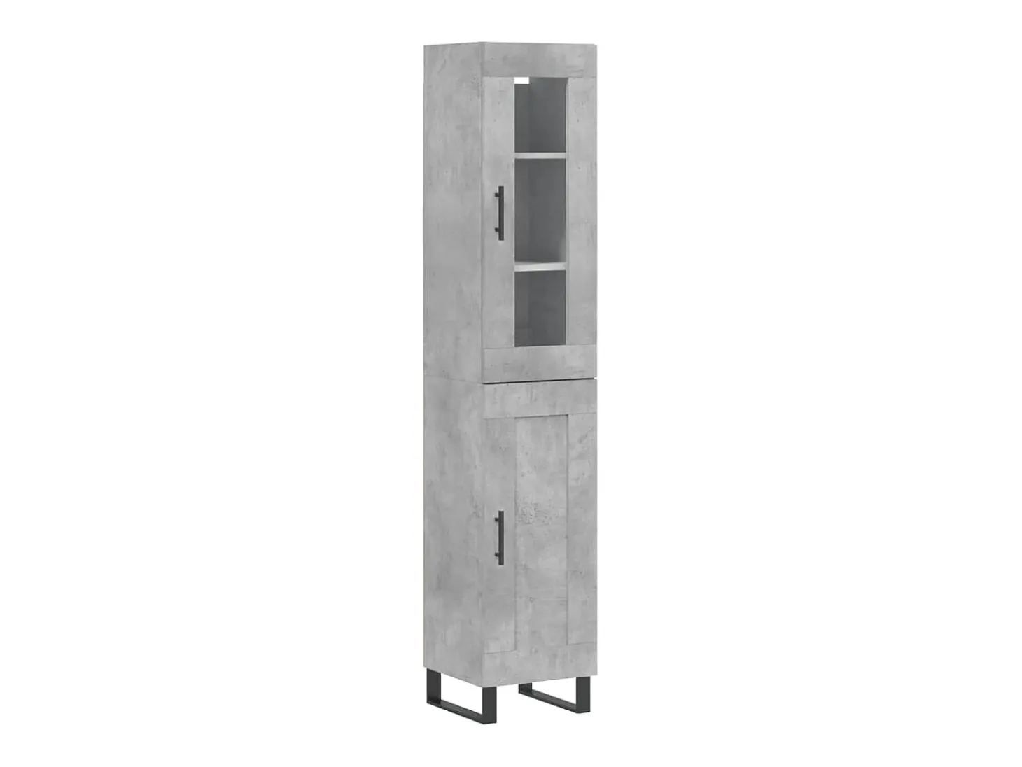 Aparador de madera contrachapada gris hormigón 34,5x34x180 cm