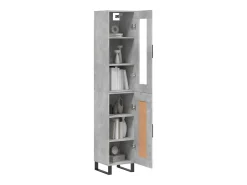 Aparador de madera contrachapada gris hormigón 34,5x34x180 cm