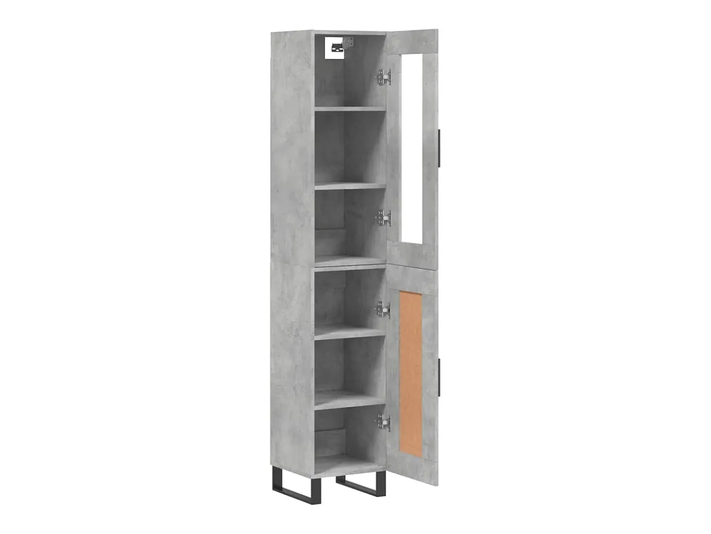Aparador de madera contrachapada gris hormigón 34,5x34x180 cm
