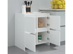 Aparador de madera contrachapada blanco 70x41x75 cm