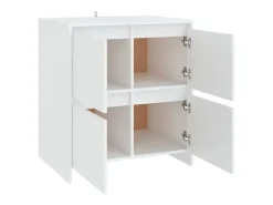 Aparador de madera contrachapada blanco 70x41x75 cm