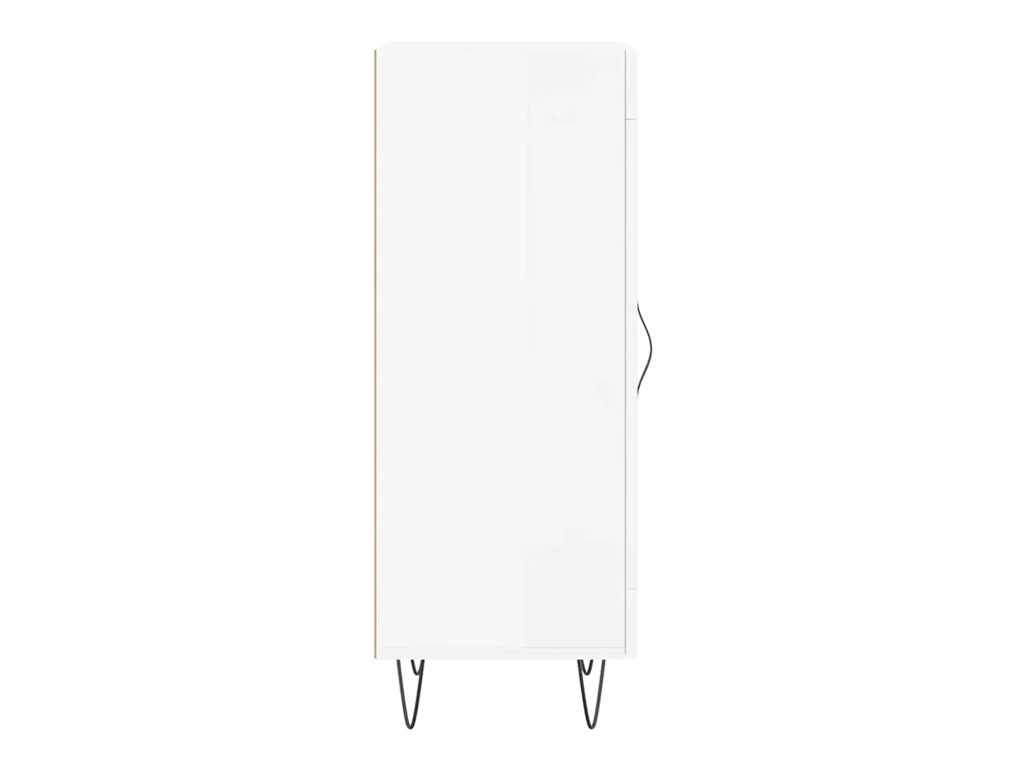 Aparador de madera contrachapada blanco brillante 34,5x34x90 cm