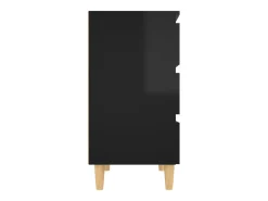 Aparador de madera contrachapada negro brillante 60x35x69 cm