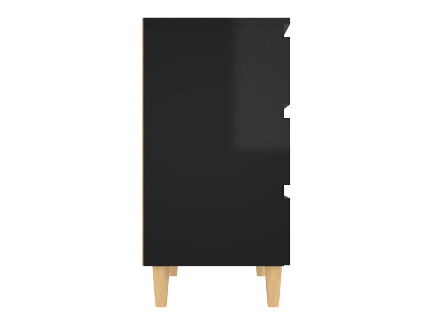 Aparador de madera contrachapada negro brillante 60x35x69 cm