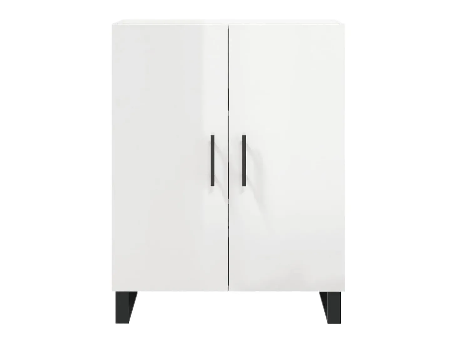 Aparador de madera contrachapada blanco brillante 69,5x34x90 cm ES33506