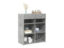 Aparador de madera contrachapada gris hormigón 80x42,5x93 cm