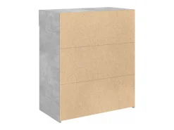 Aparador de madera contrachapada gris hormigón 80x42,5x93 cm