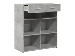 Aparador de madera contrachapada gris hormigón 80x42,5x93 cm