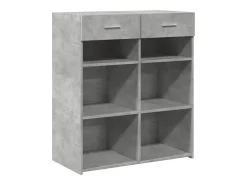 Aparador de madera contrachapada gris hormigón 80x42,5x93 cm