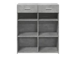 Aparador de madera contrachapada gris hormigón 80x42,5x93 cm
