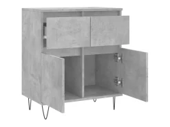 Aparador de madera contrachapada gris hormigón 60x35x70 cm